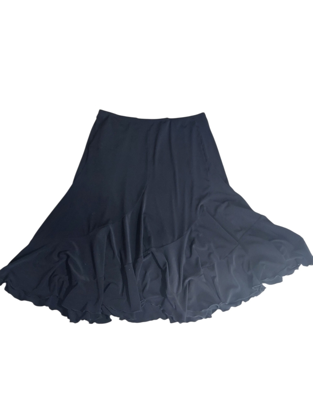 Vintage Joseph Ribkoff Black Asymmetrical Ruffle Midi Skirt Whimsygoth Y2K Size - Picture 8 of 9